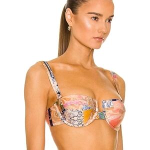 NWT Zimmermann Anneke Balconette Paisley Patch Bikini Top  us 10 A/B